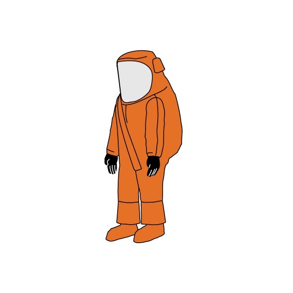 Zytron 500 NFPA 1990 1994 Class 2 Certified Vapor Total Encapsulating Suit, Orange, 4X